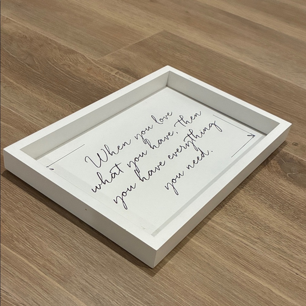 White Framed Inspirational Quote Wall Art 15” x 10” - Picture 2 of 3